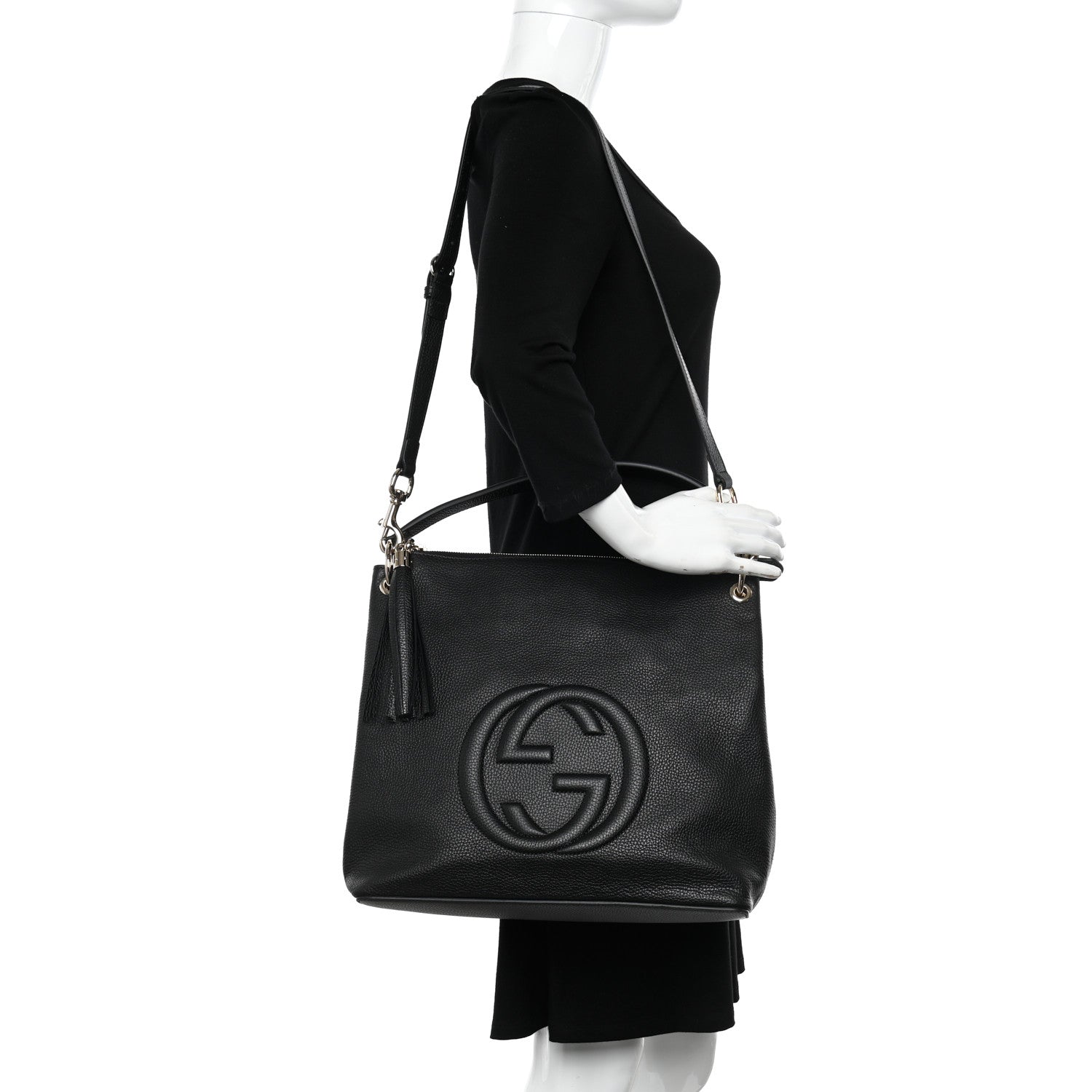 Gucci Pebbled Calfskin Large Soho Hobo Black 2 of 10