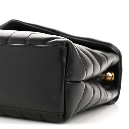 Saint Laurent Calfskin Y Quilted Monogram Small Loulou Chain Satchel Black 10 of 11