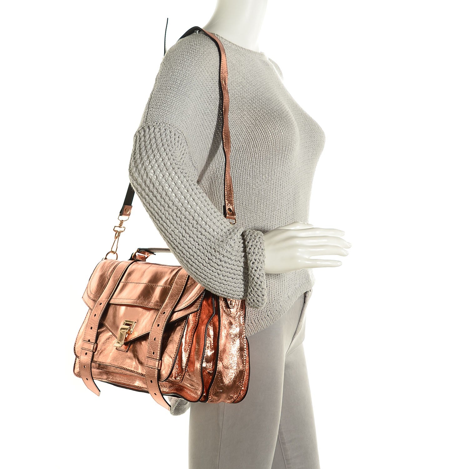 Proenza Schouler Metallic Lambskin PS1 Medium Satchel Copper 2 of 13