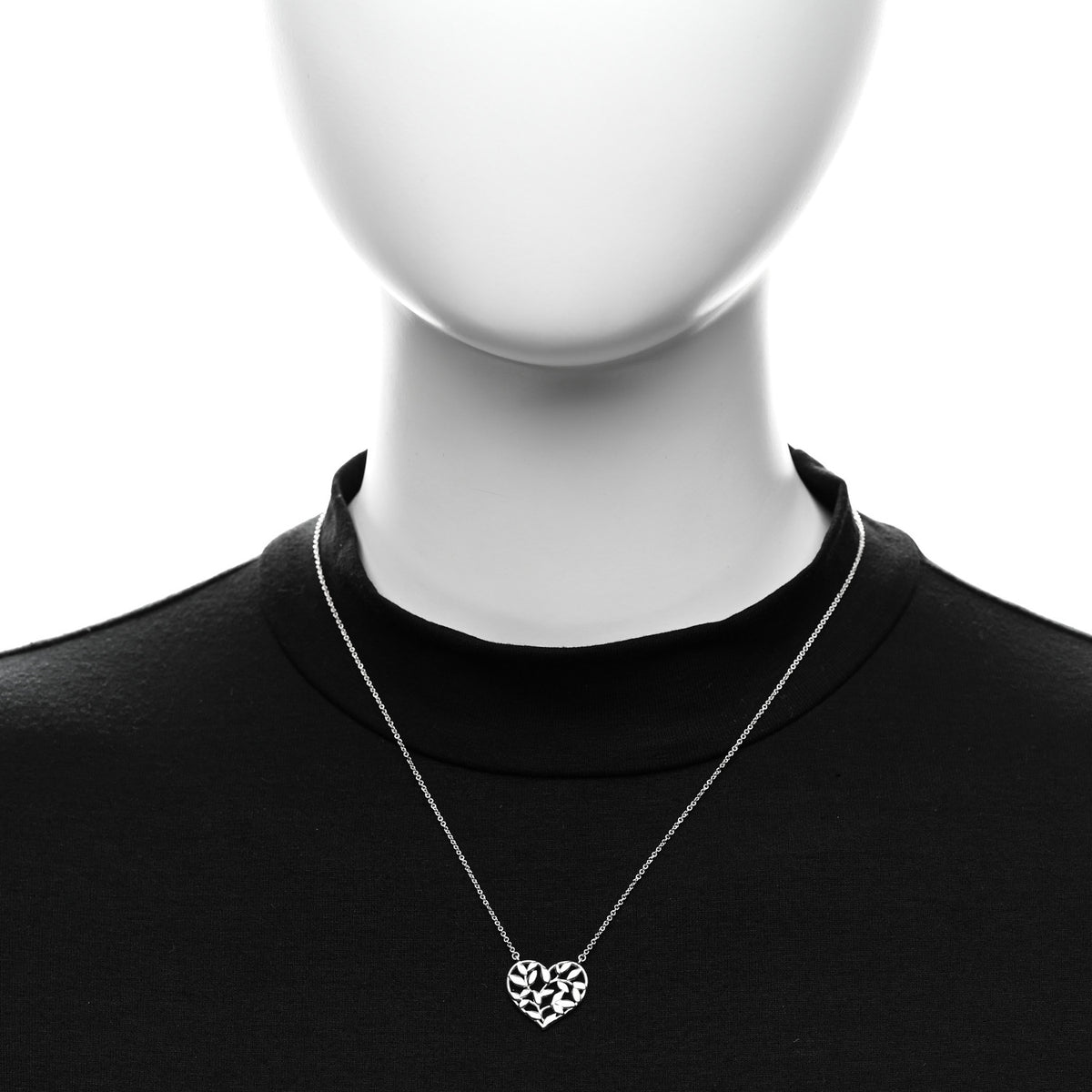 Sterling Silver Paloma Picasso Olive Leaf Heart Pendant Necklace