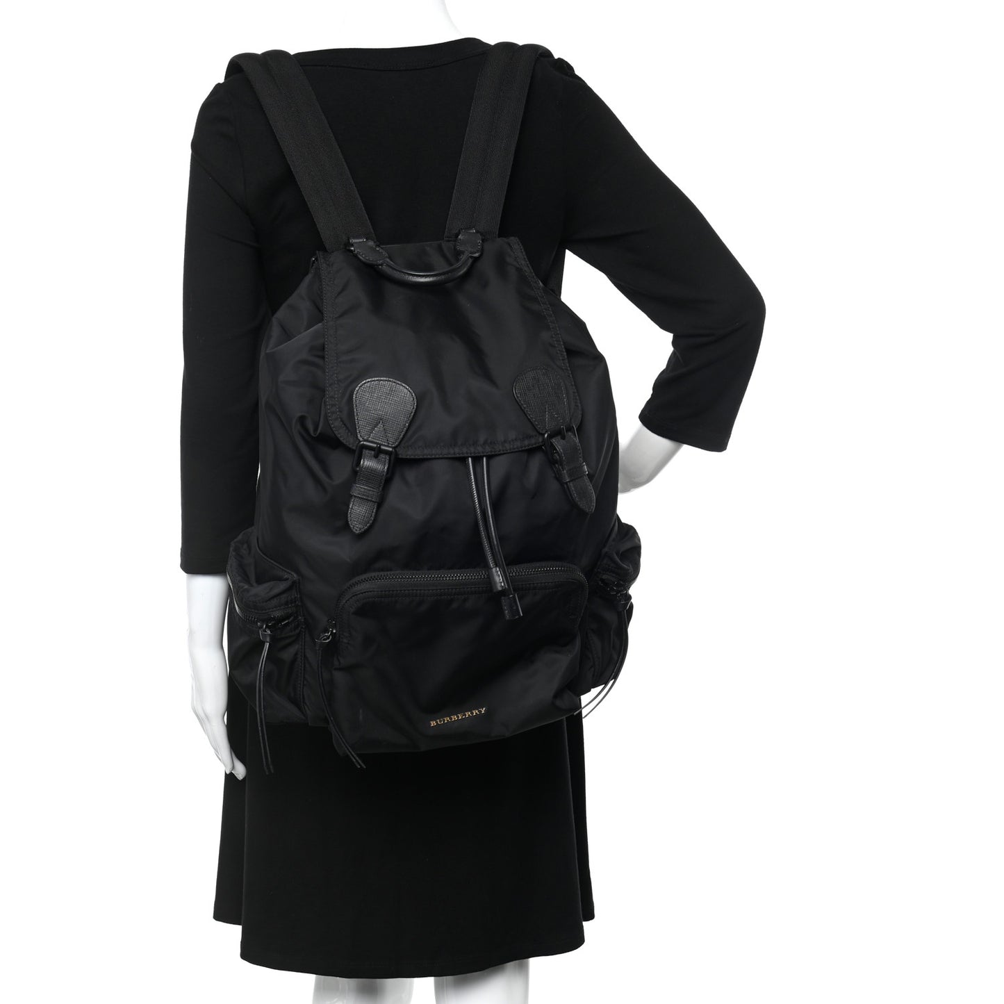 Technical Nylon Large Rucksack Backpack Black