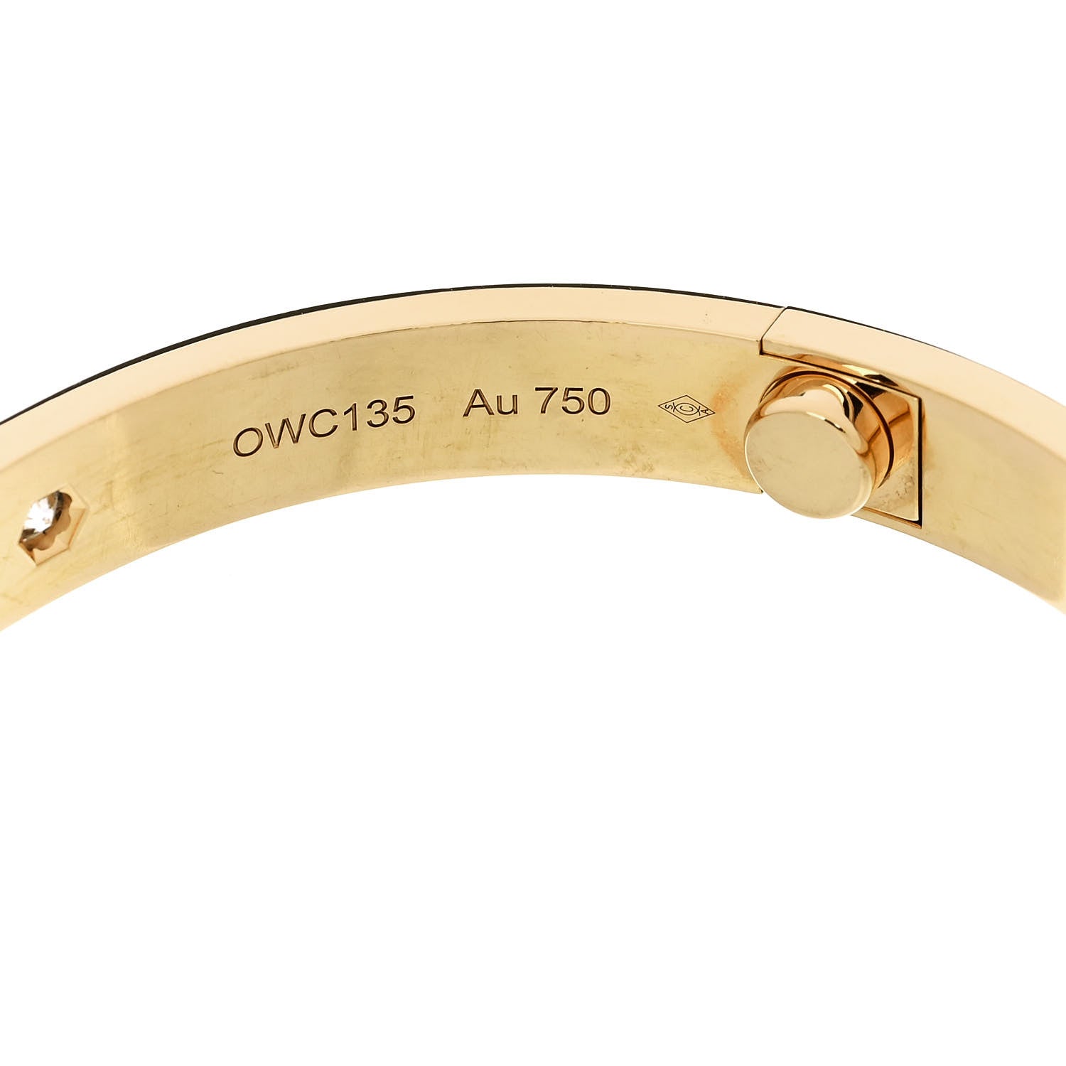 Cartier 18K Yellow Gold 4 Diamond LOVE Bracelet 16 7 of 9