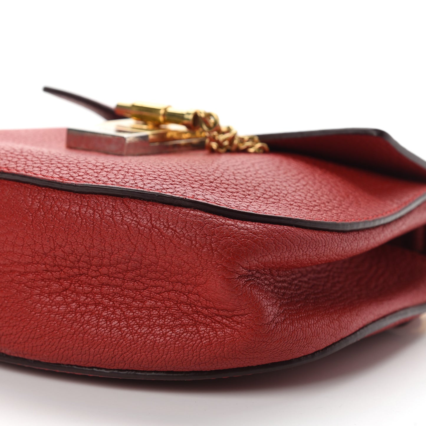 Grained Lambskin Mini Drew Shoulder Bag Plaid Red