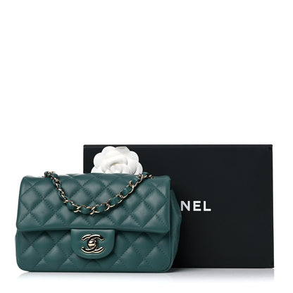 Chanel Lambskin Quilted Mini Rectangular Flap Green 9 of 9