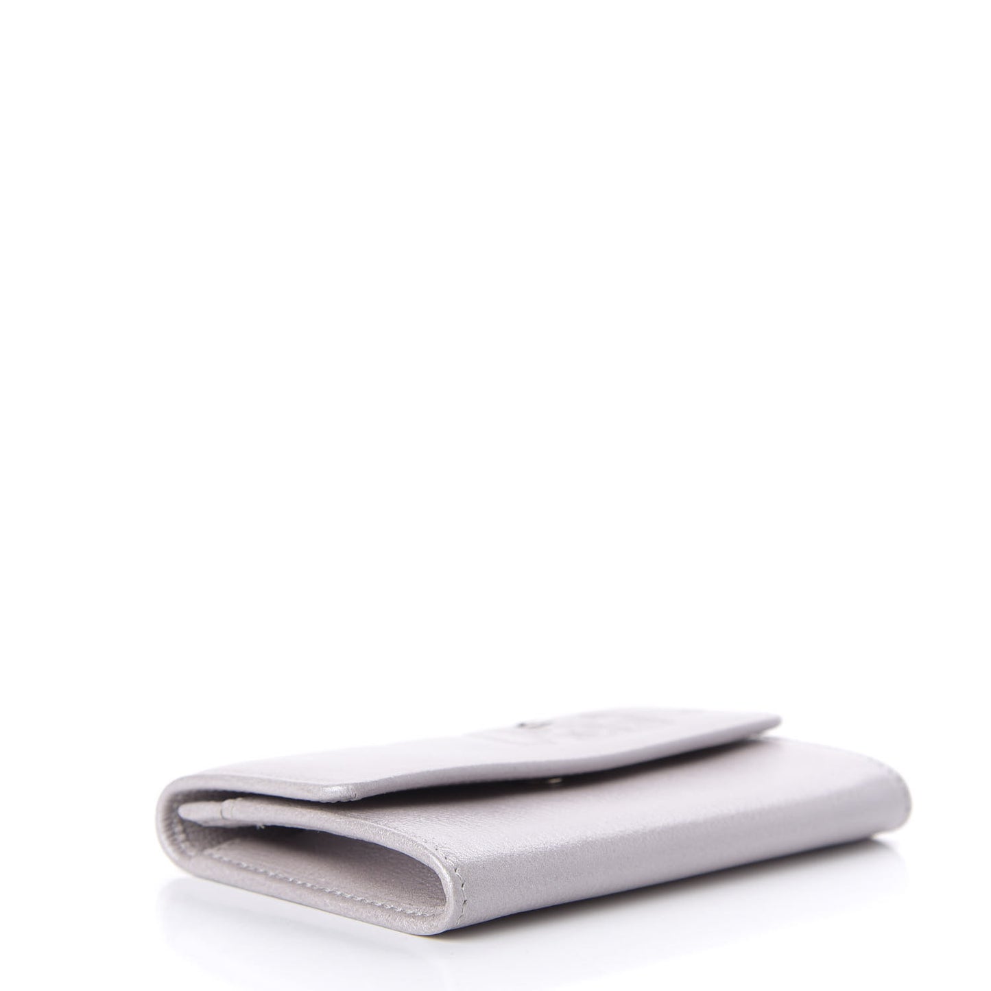 Metallic Goatskin Embossed Jacket Card Holder Silver