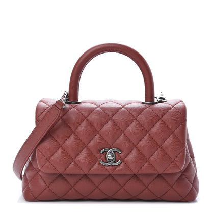 Chanel Caviar Quilted Mini Coco Handle Flap Dark Red 1 of 12
