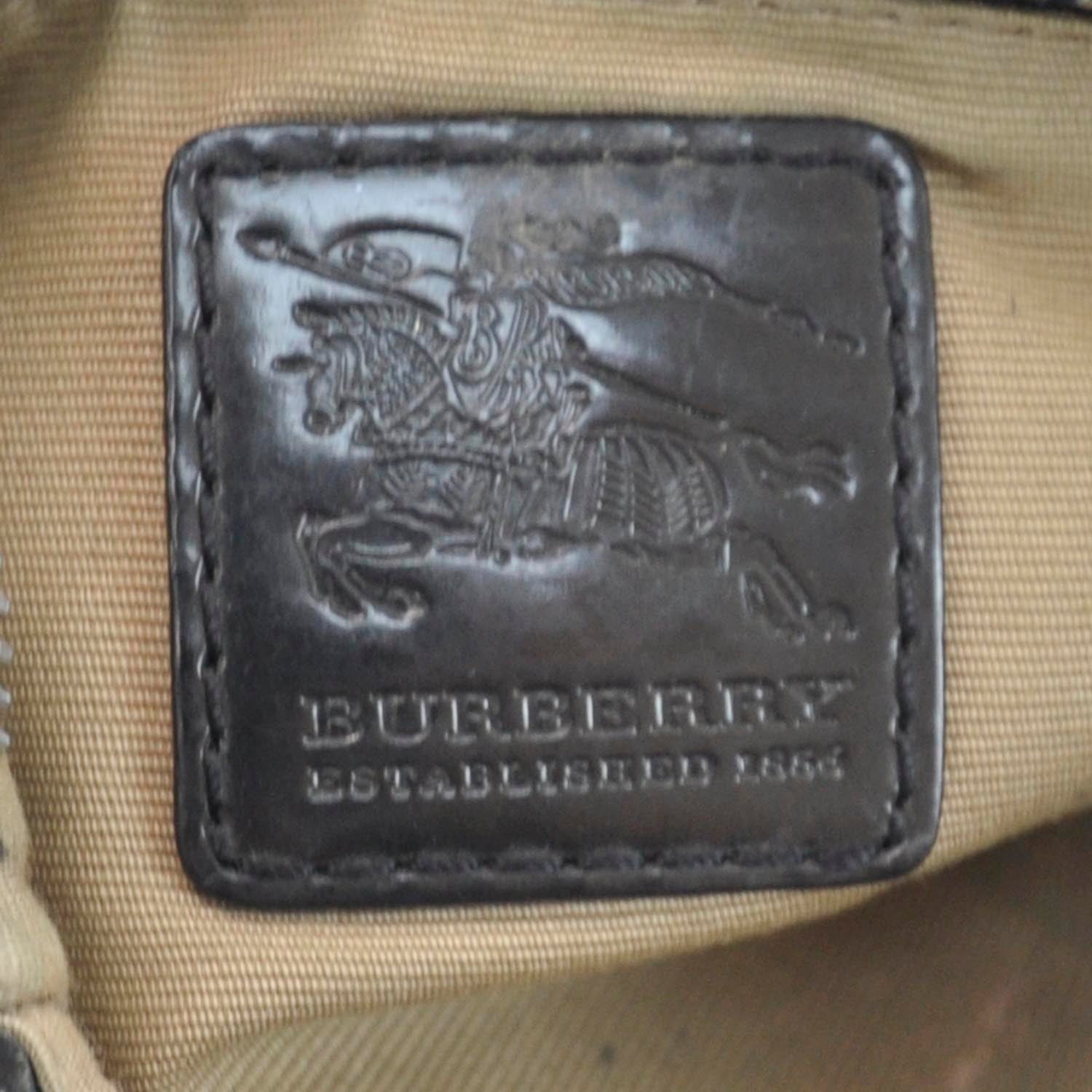 Burberry Patent Trim Nova Check Tote Black 11 of 11