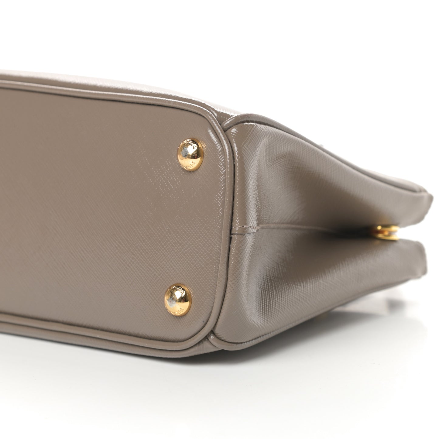 Saffiano Vernice Mini Galleria Double Zip Tote Argilla