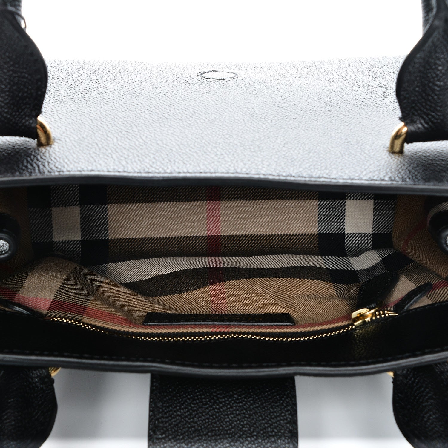 Burberry Soft Grain Calfskin Small Buckle Tote Black 6 of 8