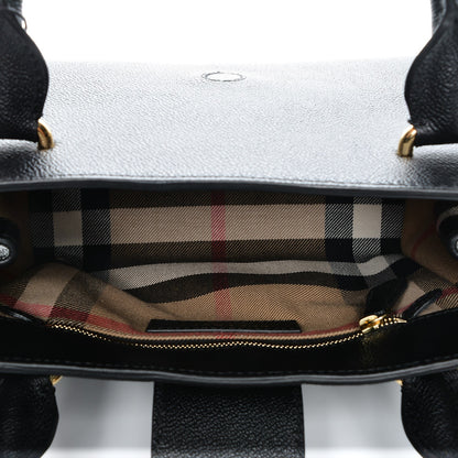 Burberry Soft Grain Calfskin Small Buckle Tote Black 6 of 8