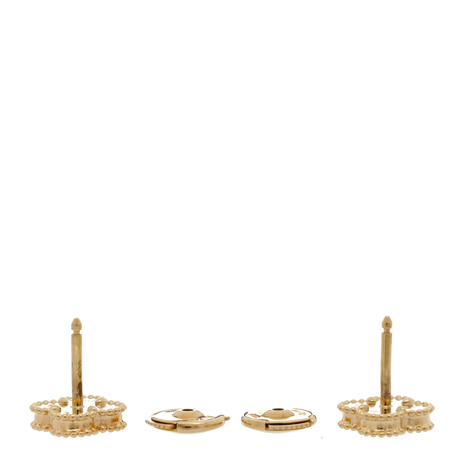 Van Cleef & Arpels 18K Yellow Gold Black Onyx Sweet Alhambra Earrings 3 of 4