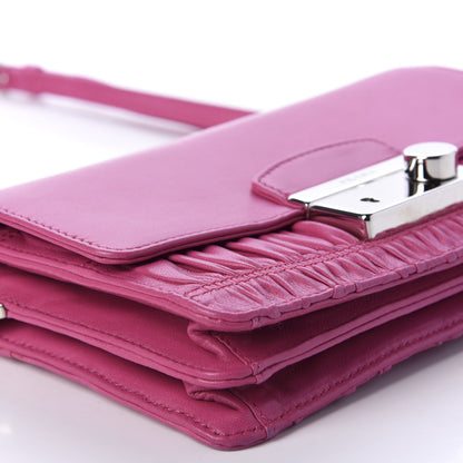 Prada Nappa Gaufre Small Sound Flap Shoulder Bag Begonia 6 of 11