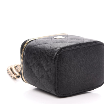 Chanel Caviar Quilted Mini Vanity Case With Chain Black 8 of 11
