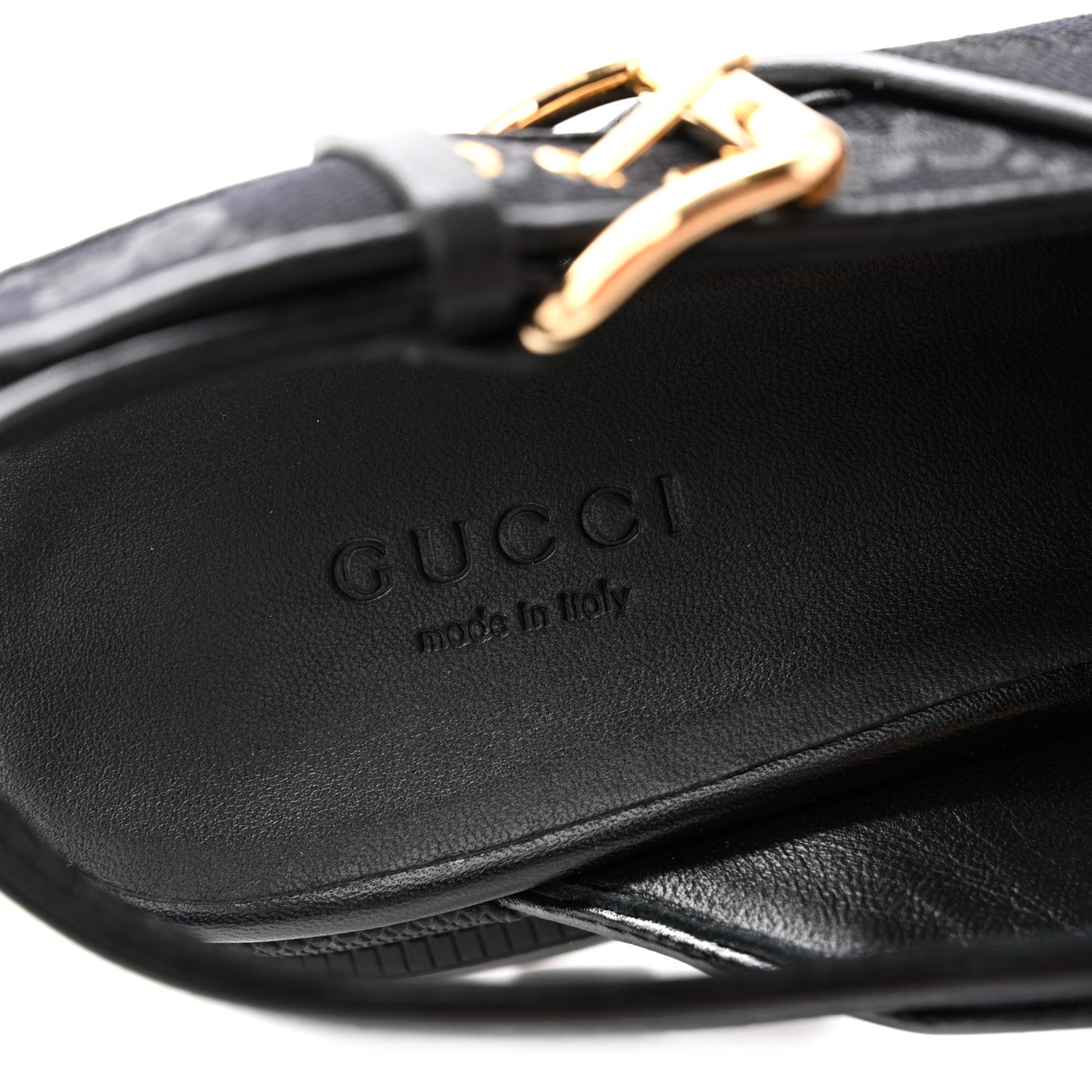 Gucci Monogram Granada Kid Trip 40/72mm Lug Sole Sandals 38 Black 6 of 9
