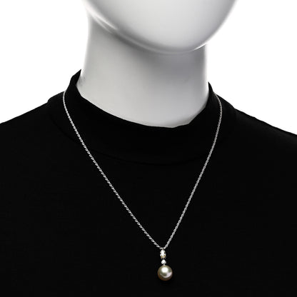 Damiani 18K White Gold Yellow Diamond Freshwater Cultured Pearl Drop Cluster Pendant Necklace 2 of 4