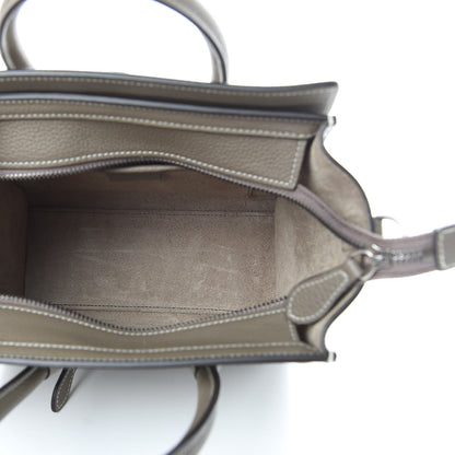 Celine Drummed Calfskin Nano Luggage Souris 5 of 11