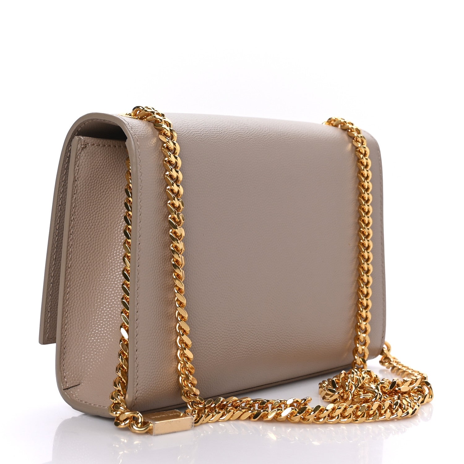 Saint Laurent Grain De Poudre Small Monogram Kate Satchel Dark Beige 3 of 8