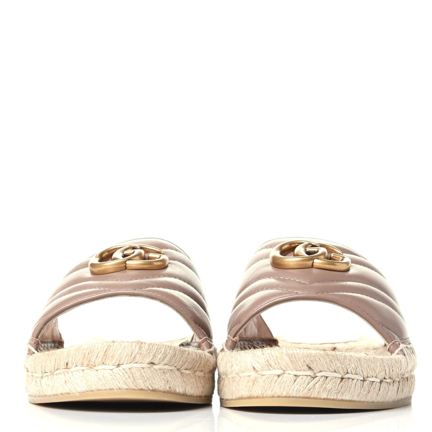 Nappa Matelasse GG Marmont Espadrille Slide Sandals 37 Porcelain Rose