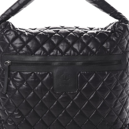 Chanel Nylon Quilted Coco Cocoon Hobo Black 7 of 10