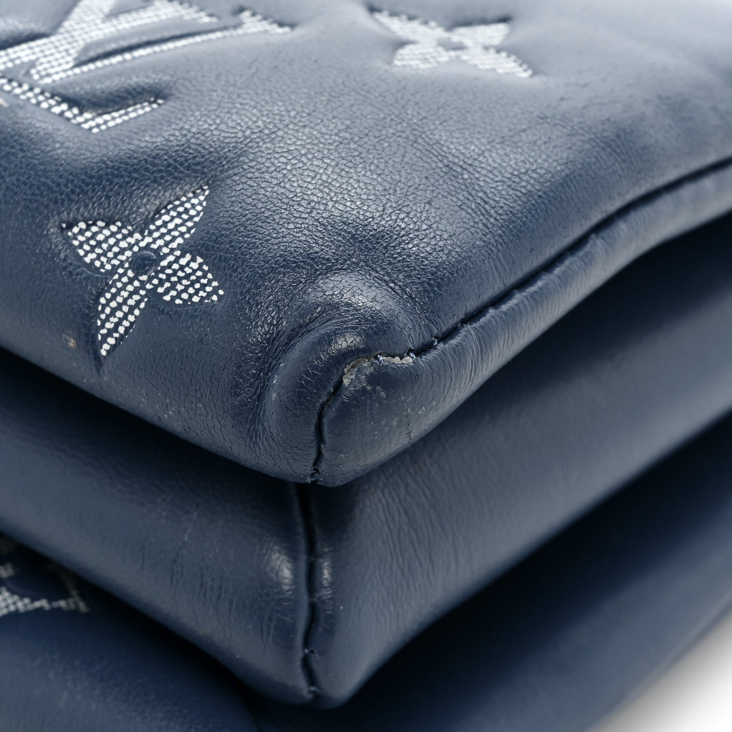 Lambskin Embossed Monogram Coussin PM Denim Blue