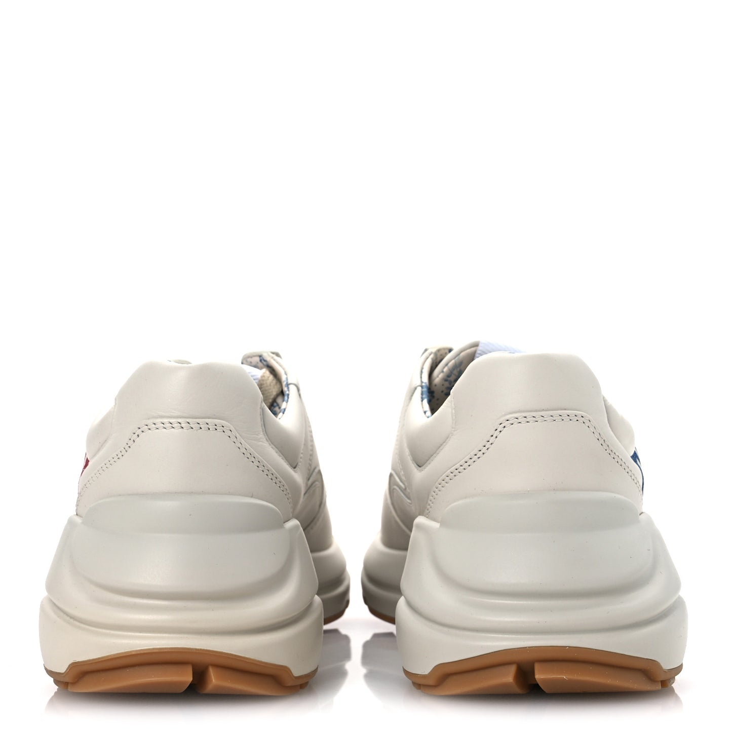 Calfskin Glitter Game Logo Womens Rhyton Sneakers 37.5 Mystic White
