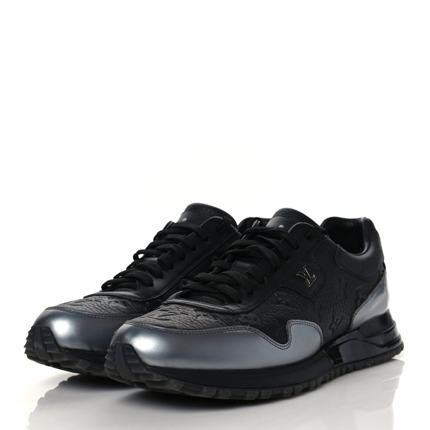 Louis Vuitton Metallic Empreinte Mens Run Away Sneakers 8 Charcoal 3 of 11