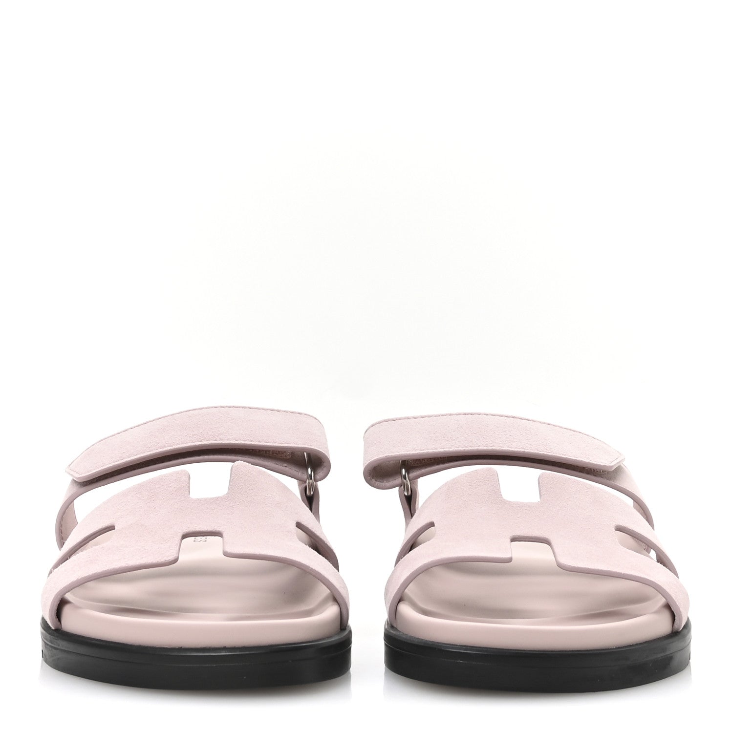 Hermes Suede Goatskin Womens Chypre Sandals 36 Rose Porcelaine 3 of 9