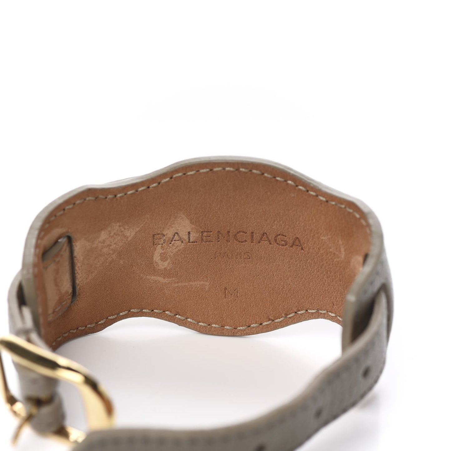 Chevre Gold Metallic Edge Hardware M Bracelet Gris Acier