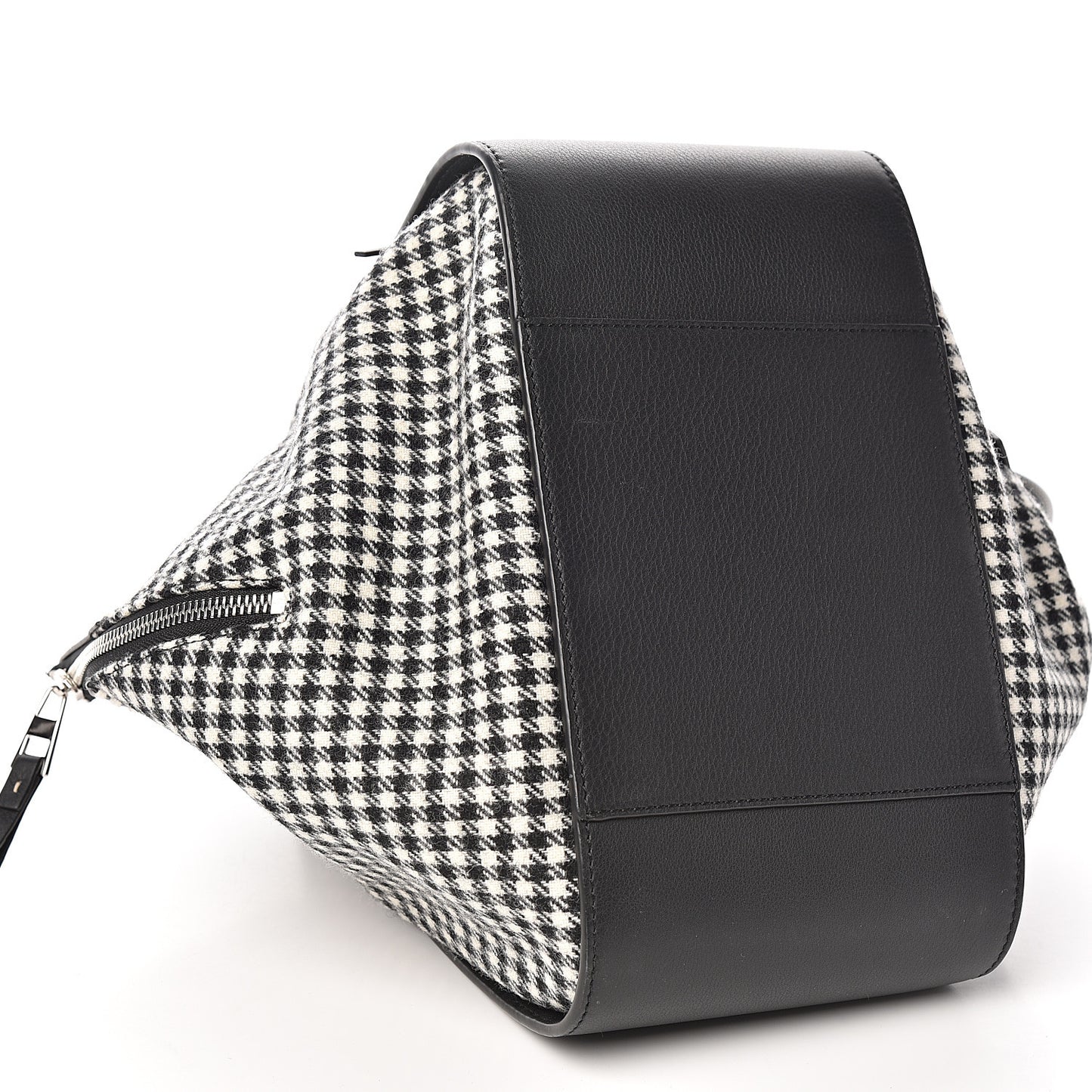 Calfskin Tweed Small Hammock Shoulder Bag Black White