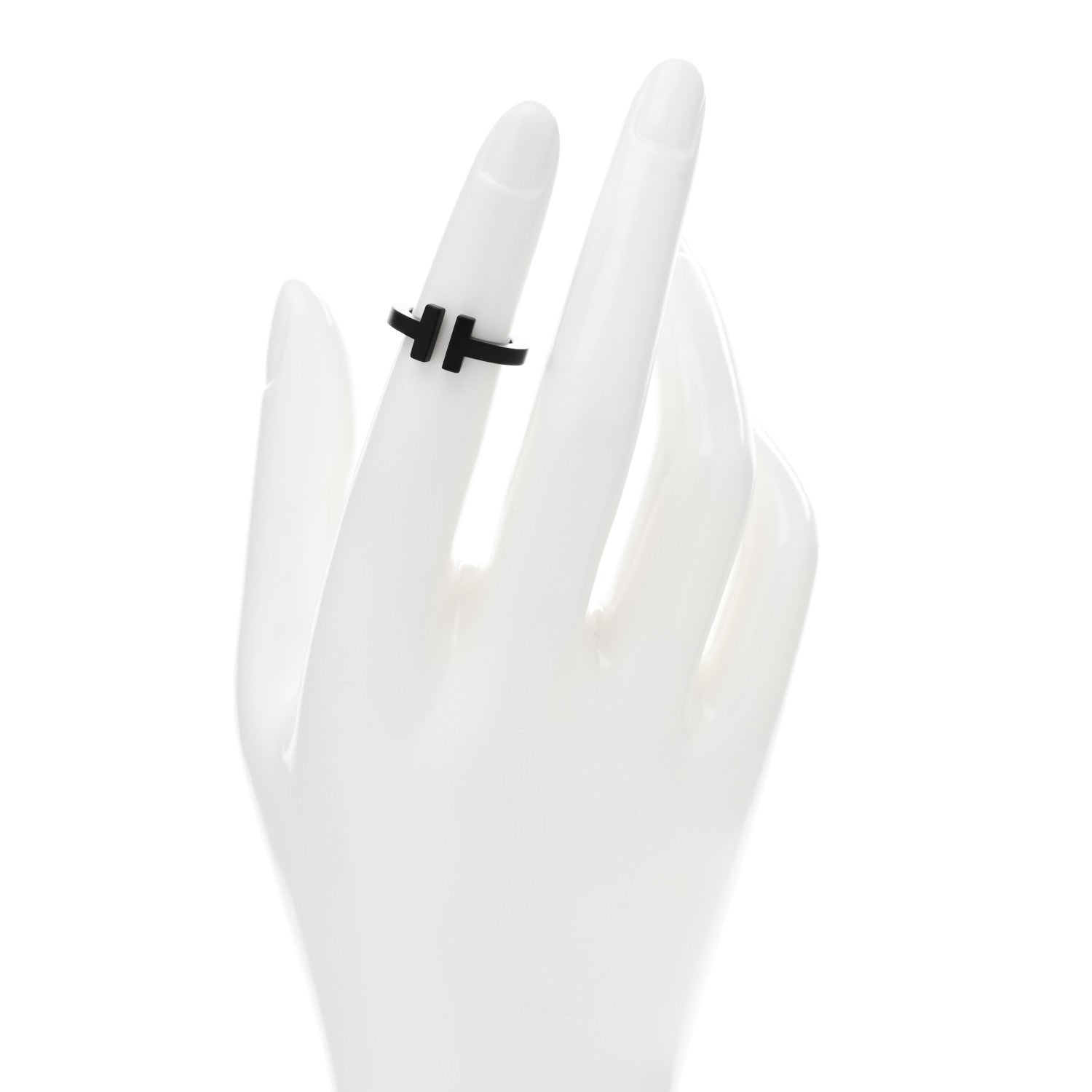 Tiffany Black-Coated Stainless Steel T Square Ring 47 4 2 of 4