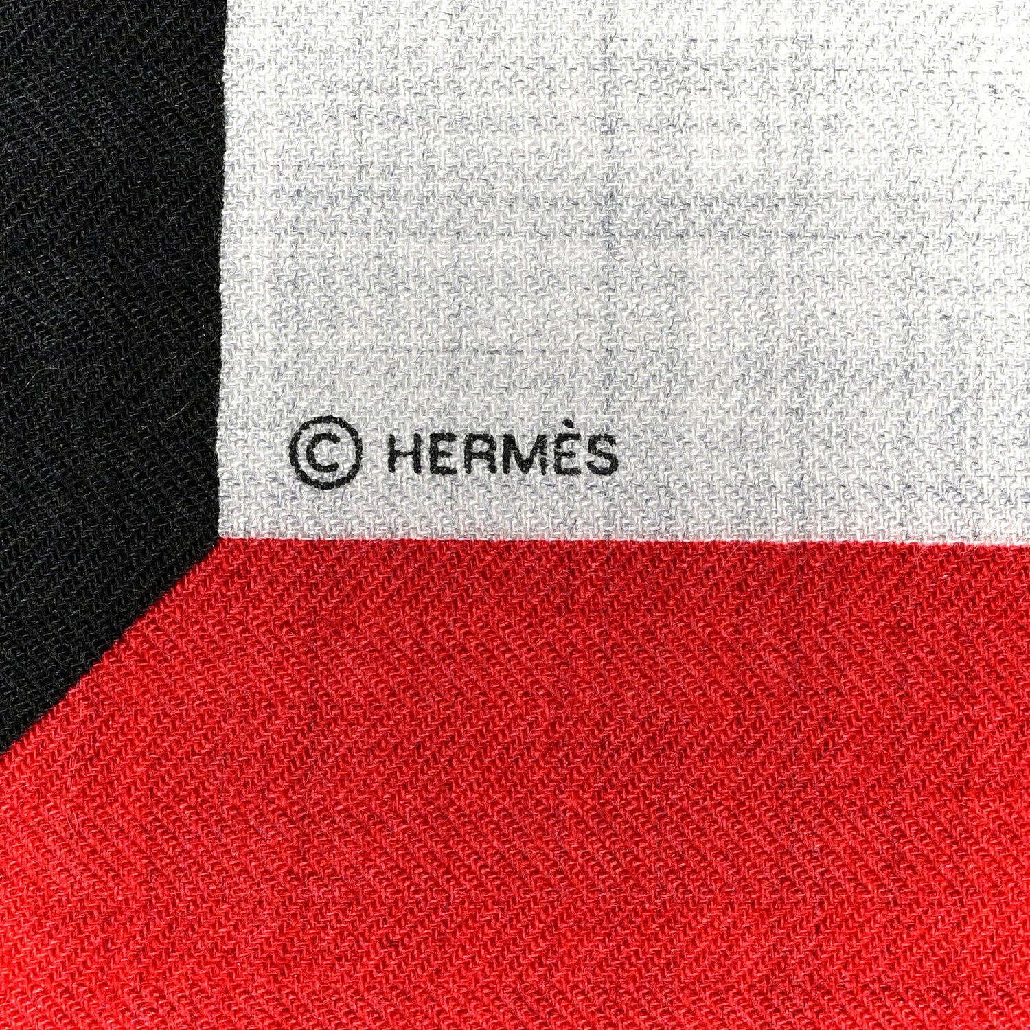Hermes Cashmere Silk Encadre H Passant Giant Scarf 140 Gris Chien Rouge Black 4 of 4