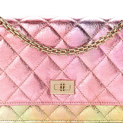Chanel Metallic Goatskin Quilted 2.55 Reissue Wallet on Chain WOC Multicolor 9 of 12