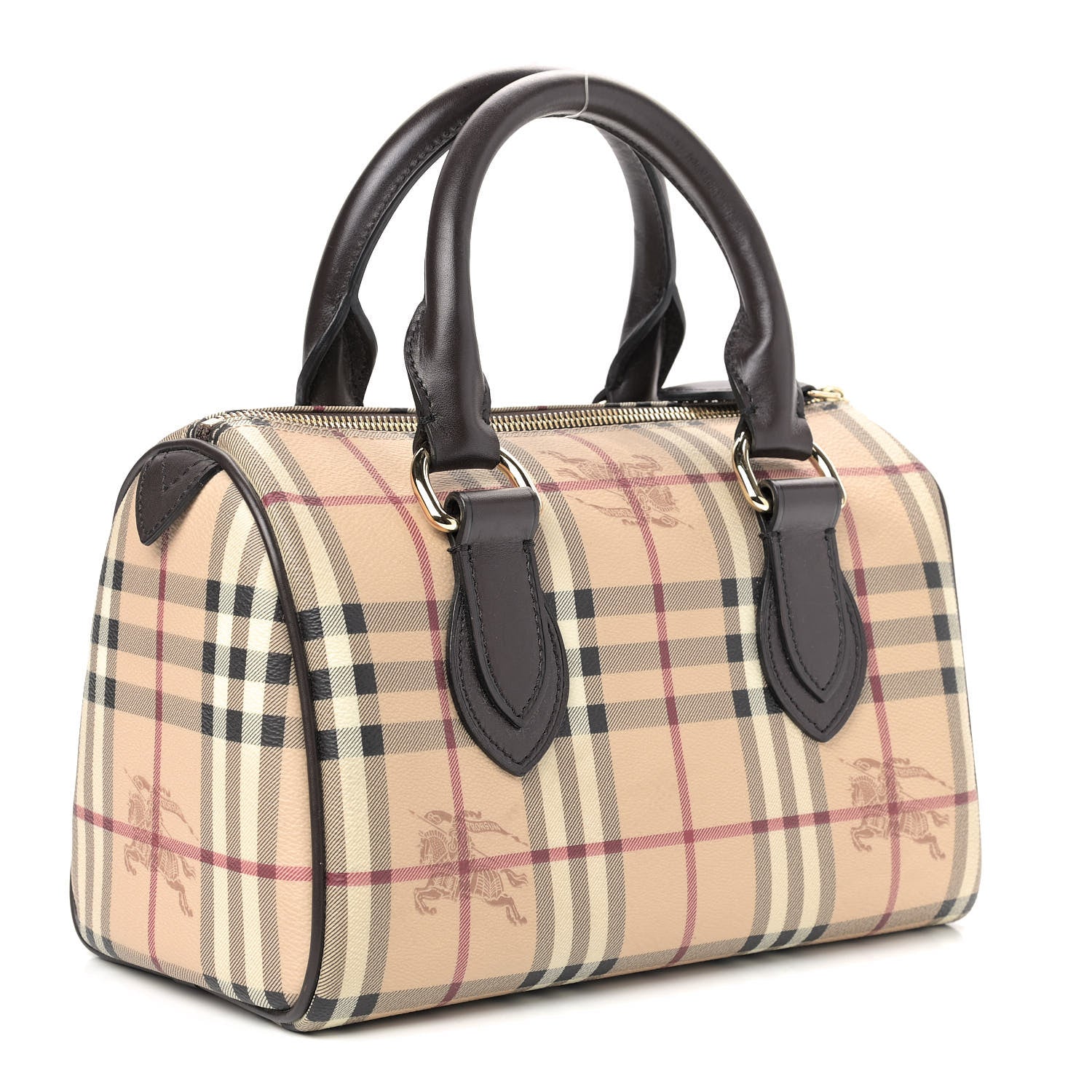 Burberry Haymarket Check Small Chester Bowling Bag Chocolate 3 of 9