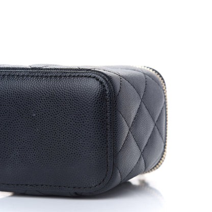 Chanel Caviar Quilted Mini Vanity Case With Chain Black 9 of 9
