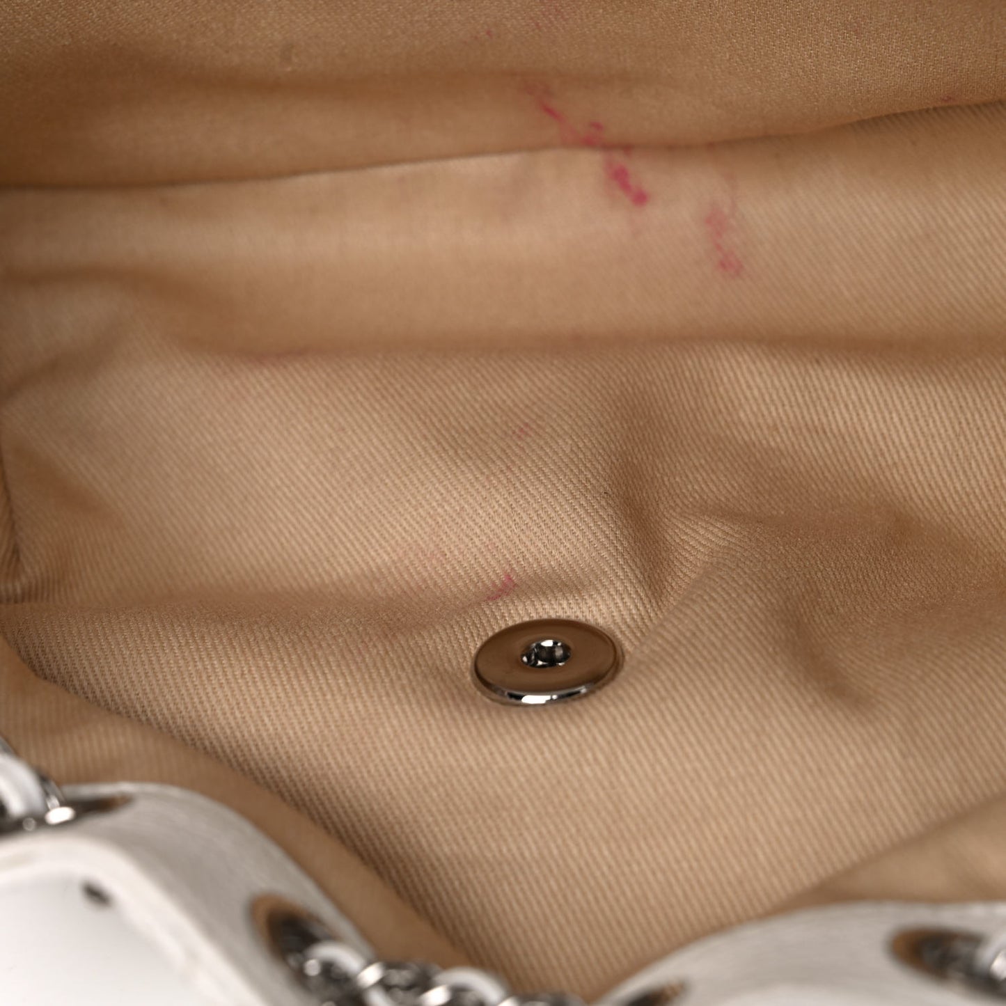 Calfskin Stitched Flap Bag White