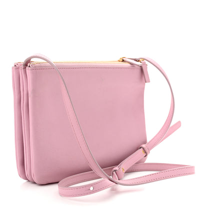 Celine Lambskin Small Trio Crossbody Bag Pink 3 of 14