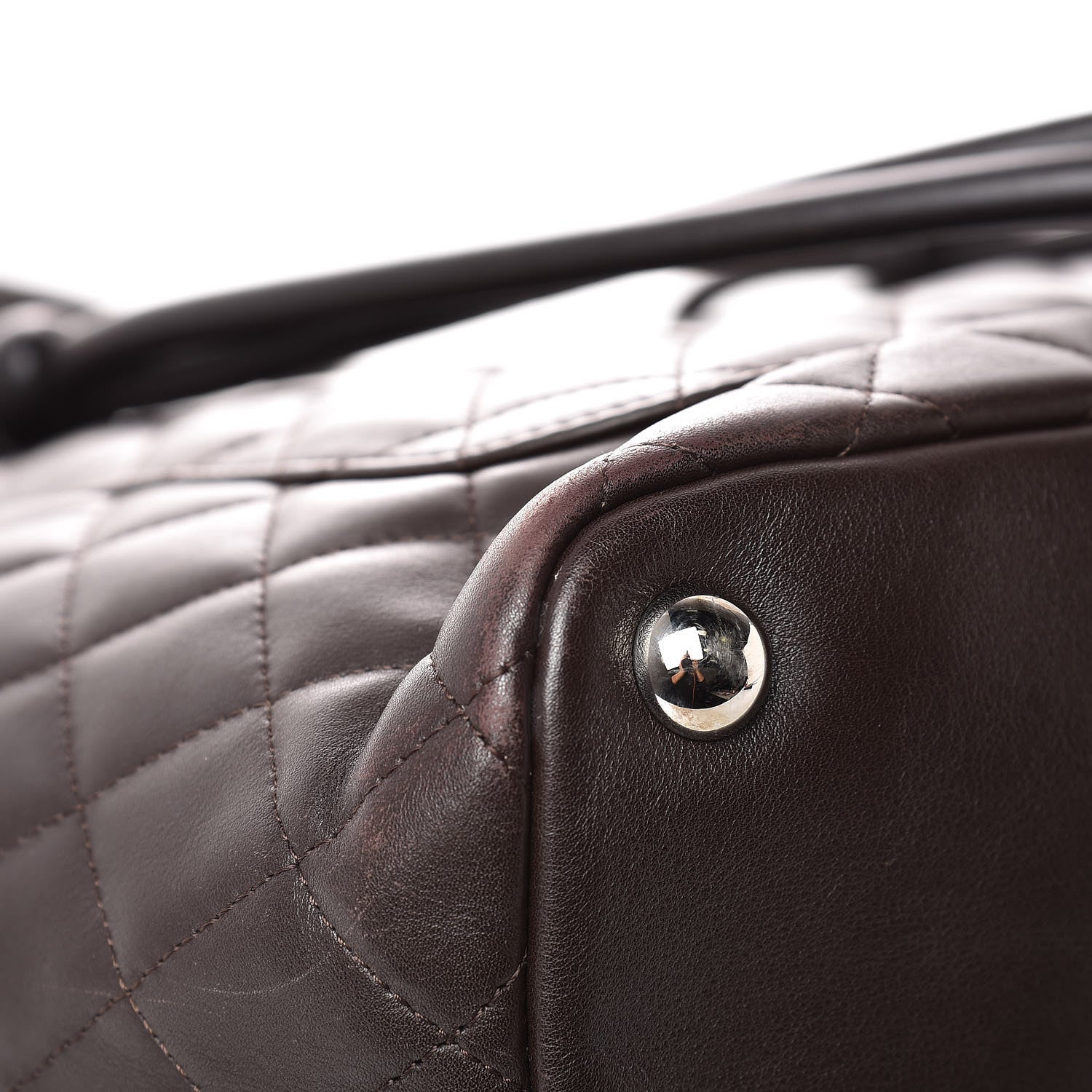 Chanel Calfskin Quilted Large Cambon Tote Brown 10 of 13