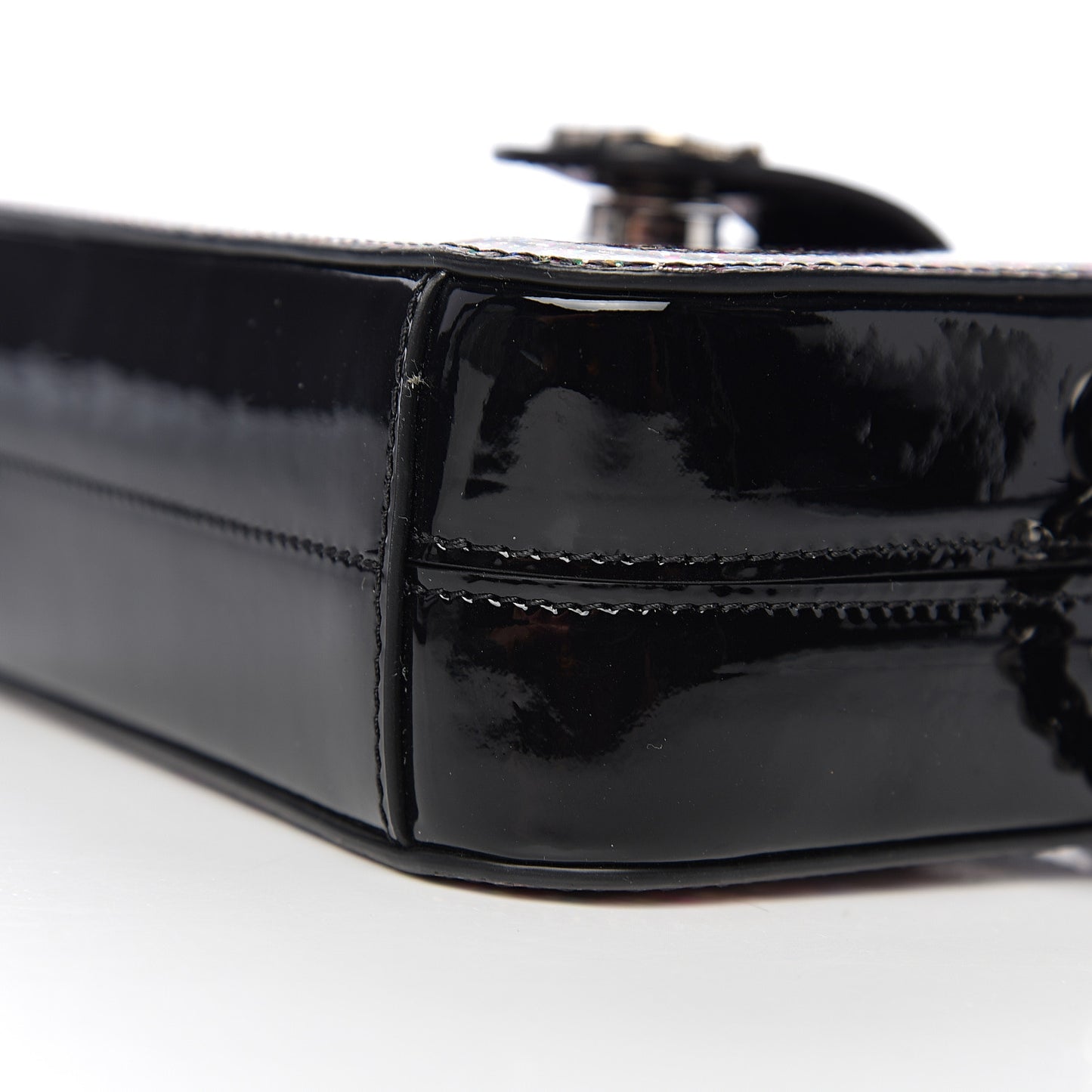 Glitter Patent Camera Case Multicolor Black