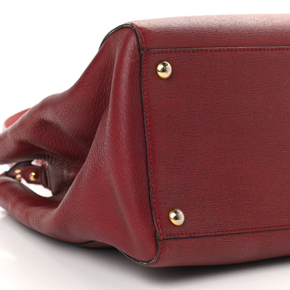 Fendi Vitello Elite Regular 2Jours Tote Rosso Scuro Ciliegia 8 of 9