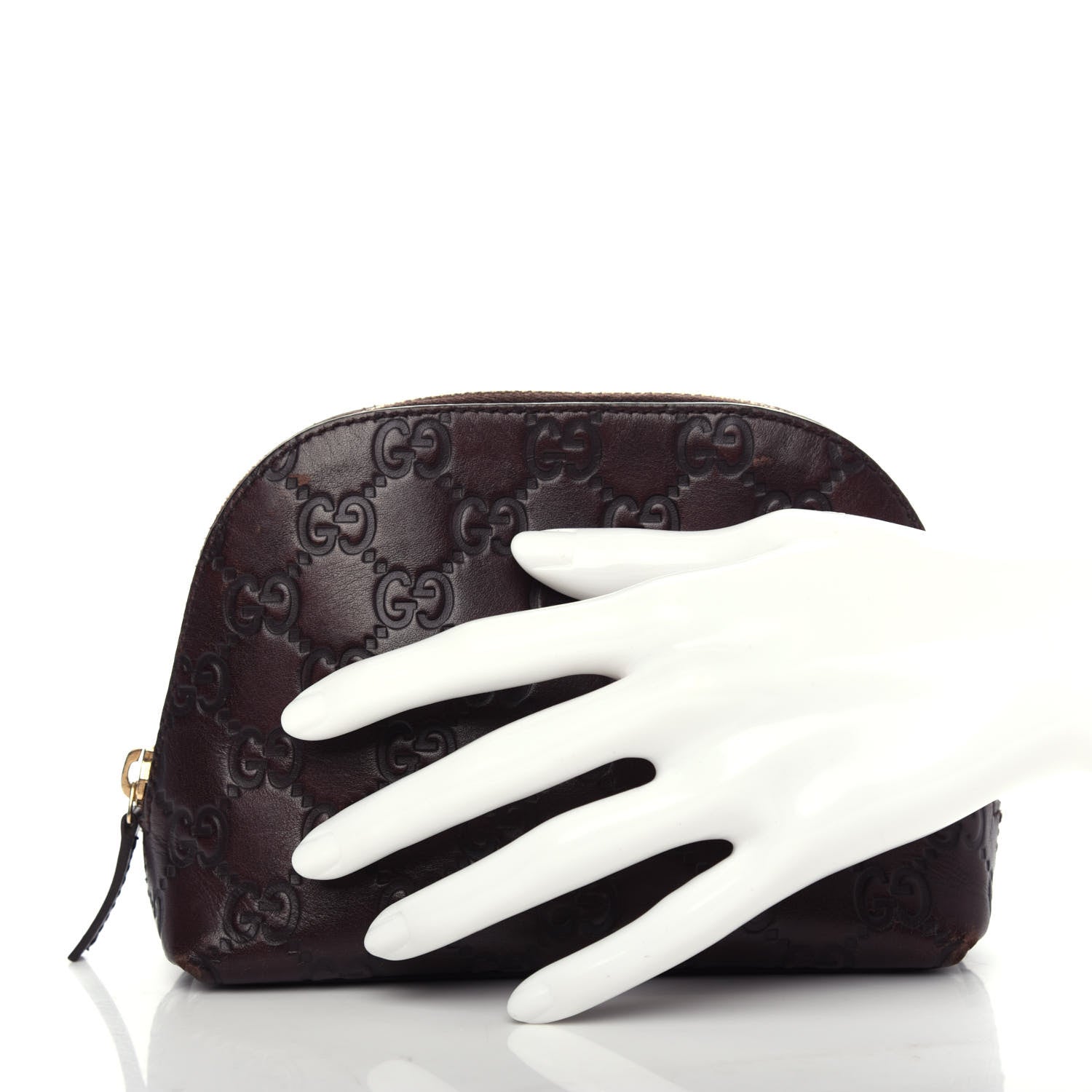 Gucci Guccissima Cosmetic Case Dark Brown 2 of 8