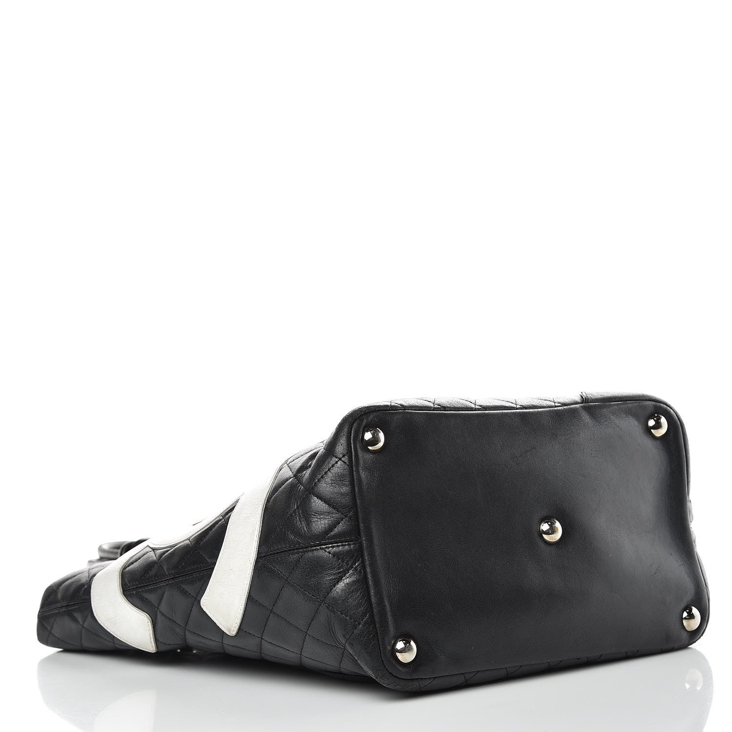Chanel Calfskin Quilted Large Cambon Tote Black White 4 of 21