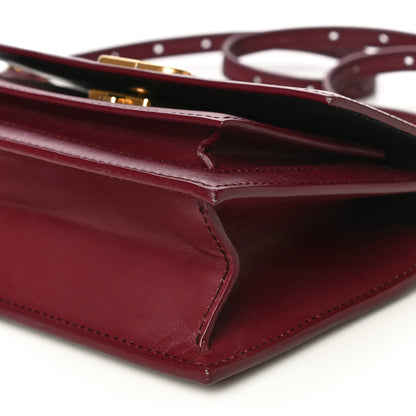 Balenciaga Box Calfskin XS Sharp Top Handle Bag Burgundy 9 of 29