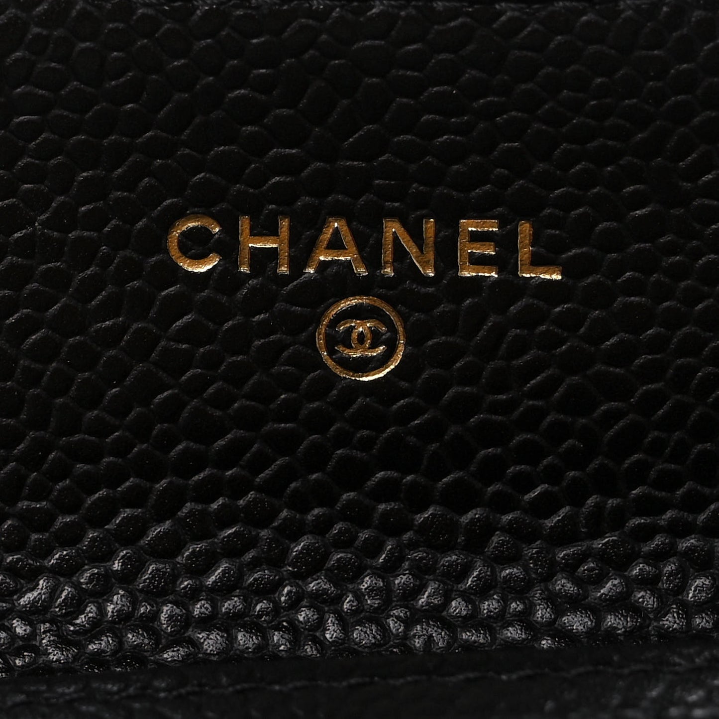 Caviar Quilted Flap Card Holder Wallet Black