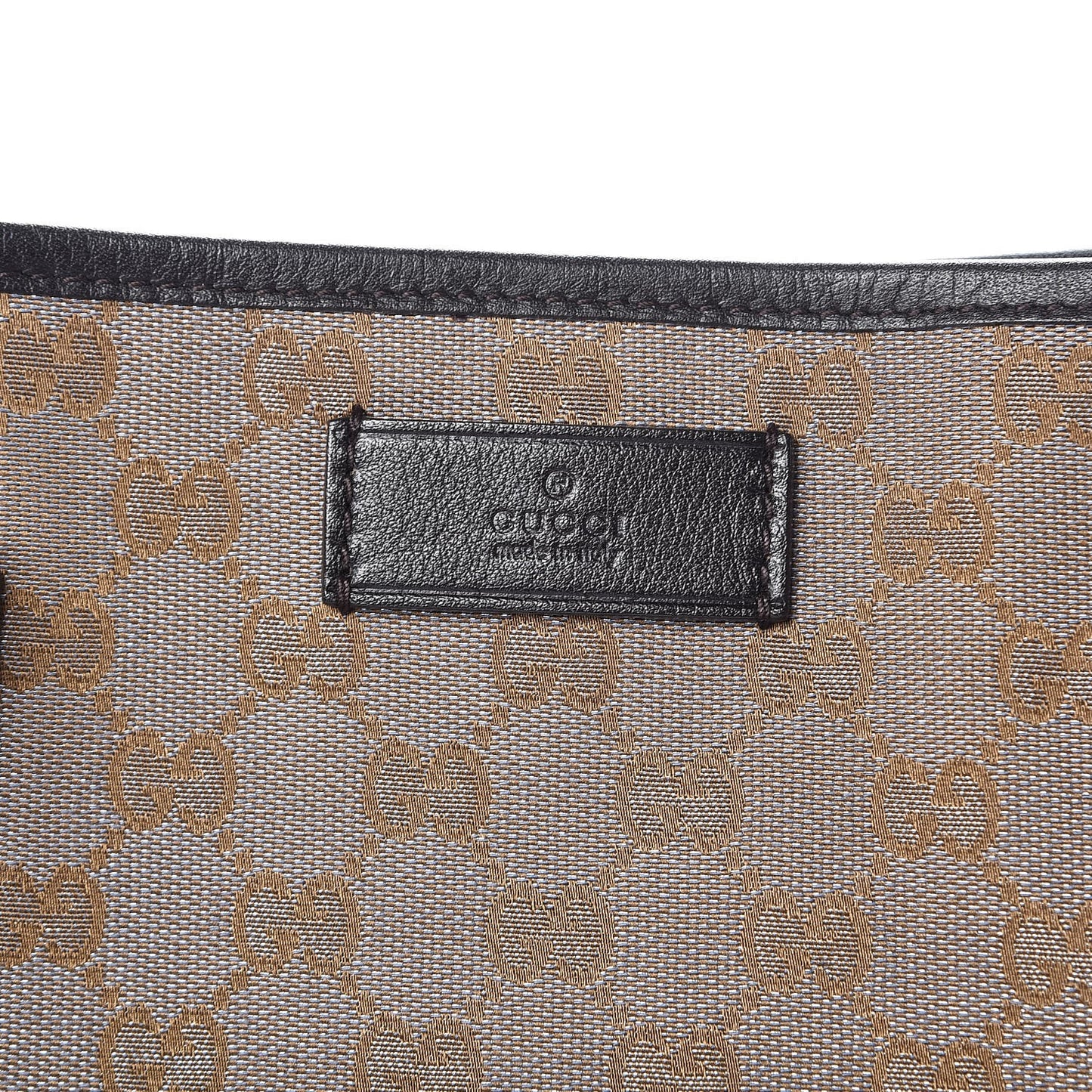 Metallic Monogram Canvas Tote Brown