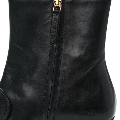 Gucci Betis Glamour Calfskin Web Pearl Embellished Peyton 75mm Ankle Boots 39.5 Black 10 of 10