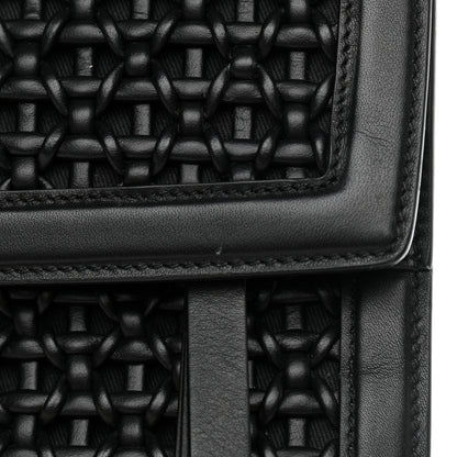 Salvatore Ferragamo Woven Calfskin Medium Studio Top Handle Bag Black 13 of 14