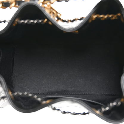 Chanel Shiny Crumpled Calfskin Quilted Small Chanel 25 Handbag Black 5 of 12