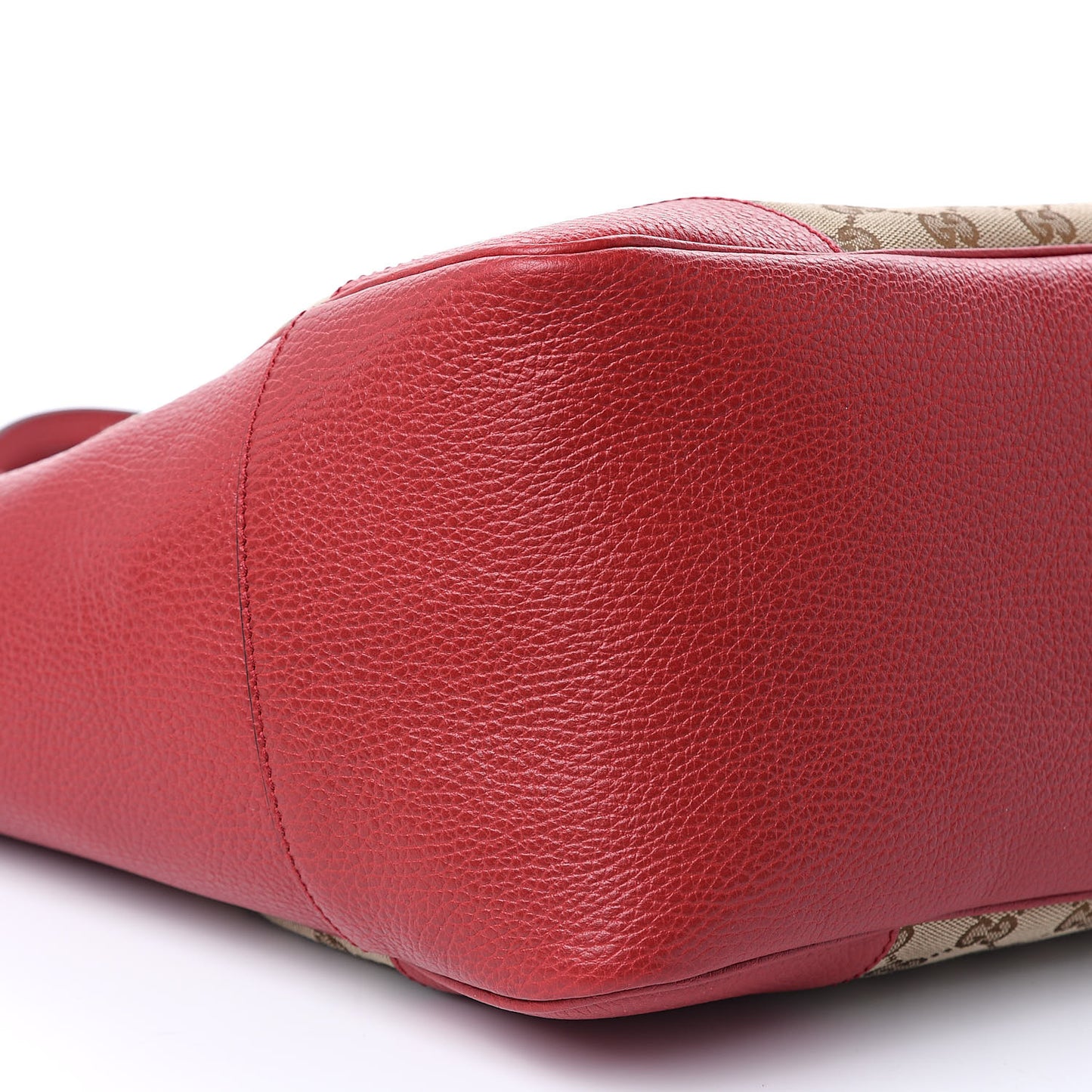Monogram Bree Zippered Tote Beige Red