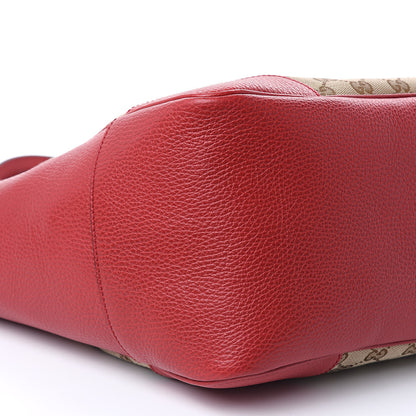 Gucci Monogram Bree Zippered Tote Beige Red 8 of 9