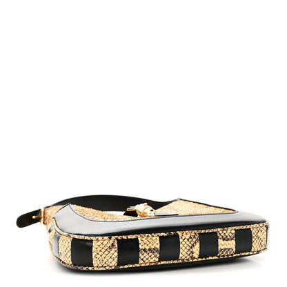 Gucci Snakeskin Calfskin Small Jackie 1961 Hobo Beige Black 4 of 10